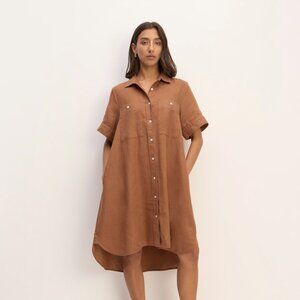 Everlane Daytripper Dress in Linen, XS, Carob Brown, EUC